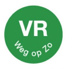 Perm. sticker 'vr weg op zo' 19 mm 1000/rol (1 stuks)