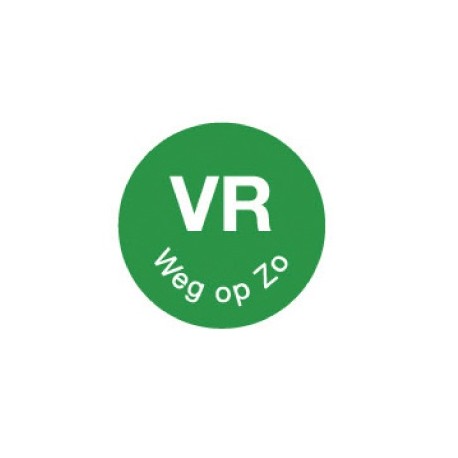 Perm. sticker 'vr weg op zo' 19 mm 1000/rol (1 stuks)
