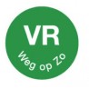 Perm. sticker 'vr weg op zo' 19 mm 1000/rol (per 1 stuks)