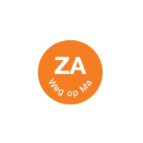 Perm. sticker 'za weg op ma' 19 mm 1000/rol (1 stuks)