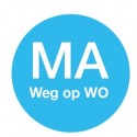 Afwasb. sticker 'ma weg op wo' 19 mm 500/rol (per 1 stuks)