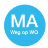 Afwasb. sticker 'ma weg op wo' 19 mm 500/rol (per 1 stuks)