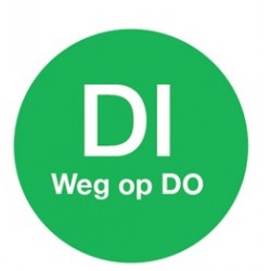 Afwasb. sticker 'di weg op do' 19 mm 500/rol (1 stuks)
