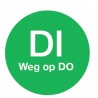 Afwasb. sticker 'di weg op do' 19 mm 500/rol (per 1 stuks)