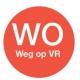 Afwasb. sticker 'wo weg op vr' 19 mm 500/rol (1 stuks)