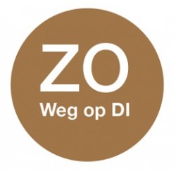 Afwasb. sticker 'zo weg op di' 19 mm 500/rol (1 stuks)