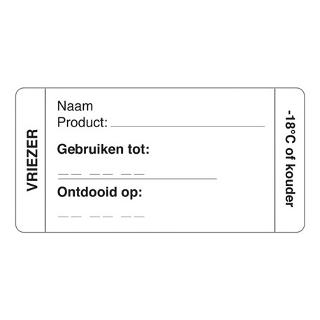 Afwasbare sticker vriezer 250/rol (1 stuks)