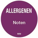 Allergie noten sticker rond 25 mm 1000/rol (per 1 stuks)