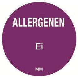 Allergie ei sticker rond 25 mm 1000/rol (per 1 stuks)