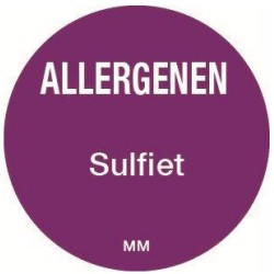 Allergie sulfiet sticker rond 25 mm 1000/rol (1 stuks)