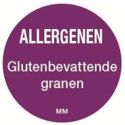Allergie granen sticker rond 25 mm 1000/rol (per 1 stuks)