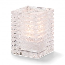 Vierkante lamp glas transparant 7,3 x 10,5 cm (per 12 stuk)
