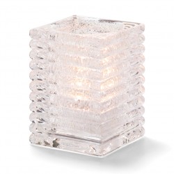 Vierkante lamp glas transparant 7,3 x 10,5 cm (12 stuks)