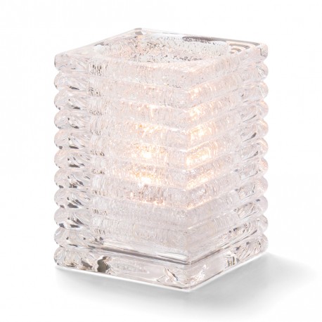 Vierkante lamp glas transparant 7,3 x 10,5 cm (12 stuks)