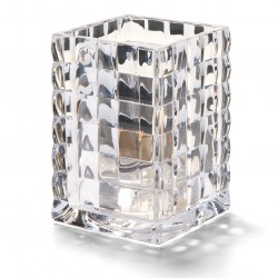 Vierkante glashouder transparant 6,5 x 9,5 cm (12 stuks)