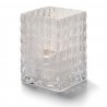 Vierkante glashouder trans. Mat 6,5 x 9,5 cm (per 12 stuk)