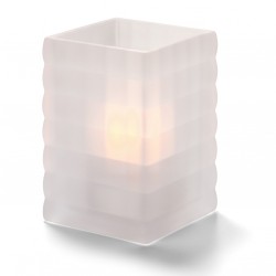 Vierkante glashouder mat 6,5 x 9,5 cm (12 stuks)