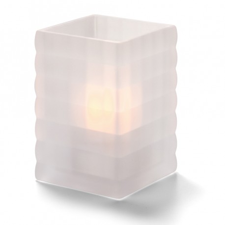 Vierkante glashouder mat 6,5 x 9,5 cm (12 stuks)