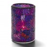 Cilinderlamp gebarsten blauw/paars 7,9 x 11,4 cm (per 12 stuk)