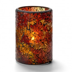 Cilinderlamp gebarsten glas goud 7,9 x 11,4 cm (per 12 stuk)