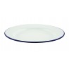 Emaille bord met blauwe rand 20 cm (per 12 stuks)