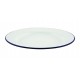 Emaille bord met blauwe rand 24 cm (12 stuks)