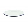Emaille bord met blauwe rand 26 cm (per 12 stuks)
