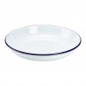 Emaille pastabord met blauwe rand 24 cm (per 12 stuks)