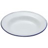 Emaille diep bord met blauwe rand 24 cm (per 12 stuks)