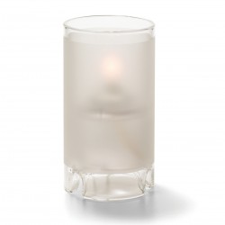 Cilinder mini glas wit gematteerd 6 x 11,1 cm (12 stuks)