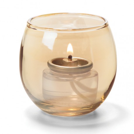 Theelicht luchtbel glas goud 6,7 x 6 cm (12 stuks)