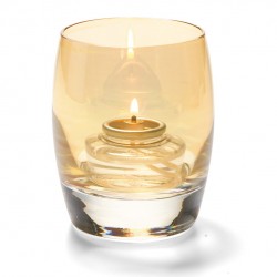 Bolvormige lamp glas goud 7,6 x 9,5 cm (12 stuks)