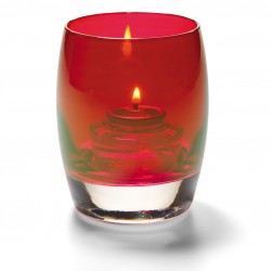 Bolvormige lamp glas rood 7,6 x 9,5 cm (per 12 stuk)