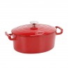 Emaille gietijzeren cocotte ovaal rood 4L. (1 stuks)