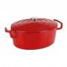 Emaille gietijzeren cocotte ovaal rood 6,5L. (1 stuks)