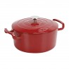 Emaille gietijzeren cocotte rond rood 5L. (1 stuks)