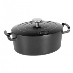 Emaille gietijzeren cocotte ovaal zwart 4L. (1 stuks)
