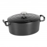 Emaille gietijzeren cocotte ovaal zwart 4L. (1 stuks)