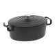Emaille gietijzeren cocotte ovaal zwart 6,5L. (1 stuks)
