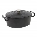 Emaille gietijzeren cocotte ovaal zwart 6,5L. (1 stuks)