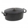 Emaille gietijzeren cocotte ovaal zwart 6,5L. (1 stuks)