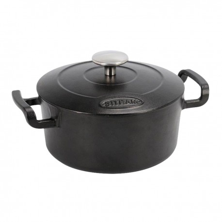 Emaille gietijzeren cocotte rond zwart 2,5L. (1 stuks)