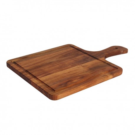 Acacia serveerplank met handvat vierkant 37,4 x 25 cm (6 stuks)