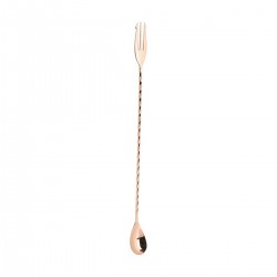 Cocktaillepel met vork koper 32 cm (per 1 stuks)