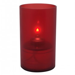 Cilinder acryl houder rood 7,5 x 12,8 cm (12 stuks)