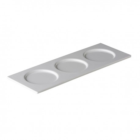 Serveerschaal met 3 uitsparingen 38,5 x 13,5 cm (6 stuks)