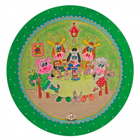 Kinderbord met rand 'friethuis' groen 26,7 cm (6 stuks)