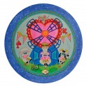 Kinderbord met rand 'frietmolen' blauw 26,7 cm (per 6 stuks)
