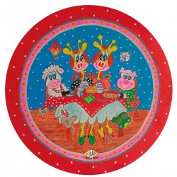 Kinderbord coupe 'pannenkoekenhuis' roze 26,7 cm (6 stuks)