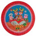 Kinderbord coupe 'pannenkoekenhuis' roze 26,7 cm (per 6 stuks)